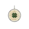 Pendentif Lucky Or Jaune Saphirs Blancs