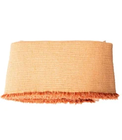 Plaid En Laine Vierge Et Coton Laves Henne / Melon 150 X 250 Cm