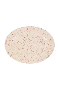 Plat En Ceramique "Pois Rouges"