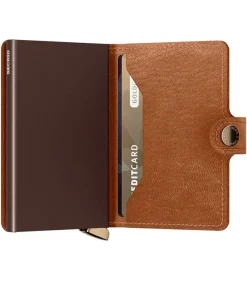 Porte-Carte Premium Miniwallet Emboss Lines Cognac