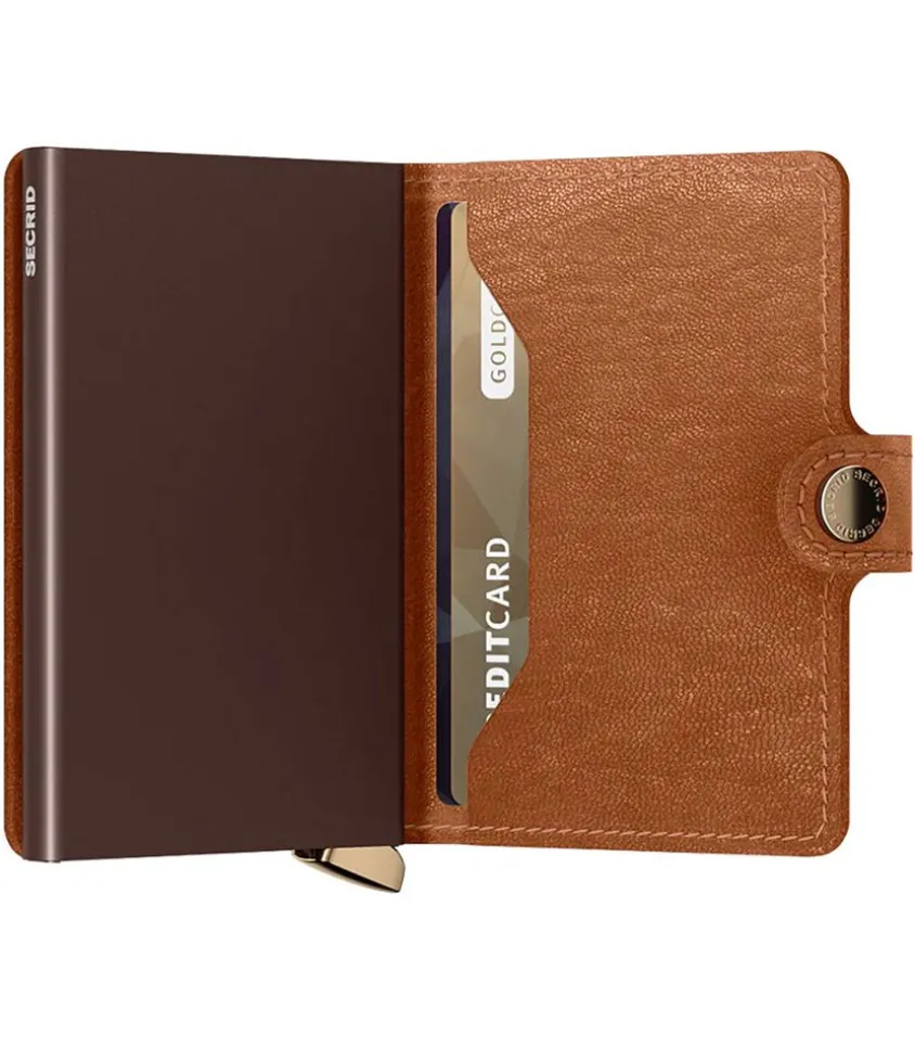 Porte-Carte Premium Miniwallet Emboss Lines Cognac