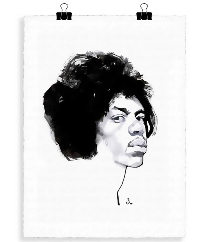 Portrait J3 Jimi Hendrix 56 X 76 Cm