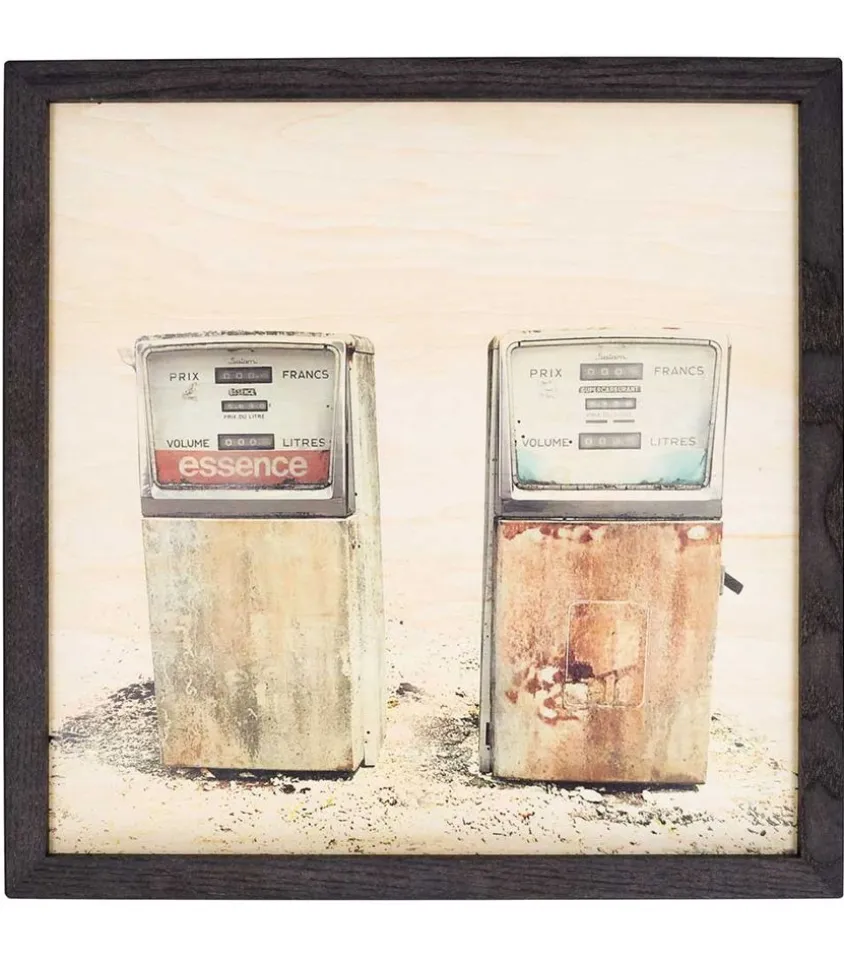 Poster Station Essence Avec Encadrement Noir