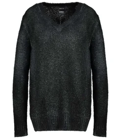 Pull En Maille Col V Nero