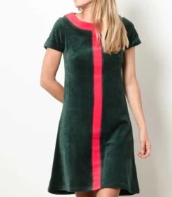 Robe Diana Vert Fonce & Rouge