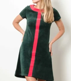 Robe Diana Vert Fonce & Rouge