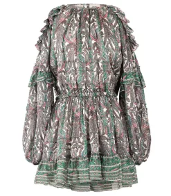 Robe Imprimee Gabinia Ecru