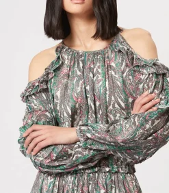 Robe Imprimee Gabinia Ecru