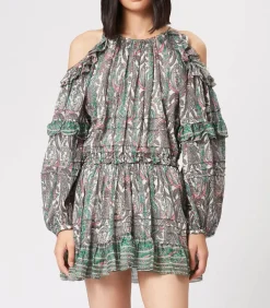 Robe Imprimee Gabinia Ecru