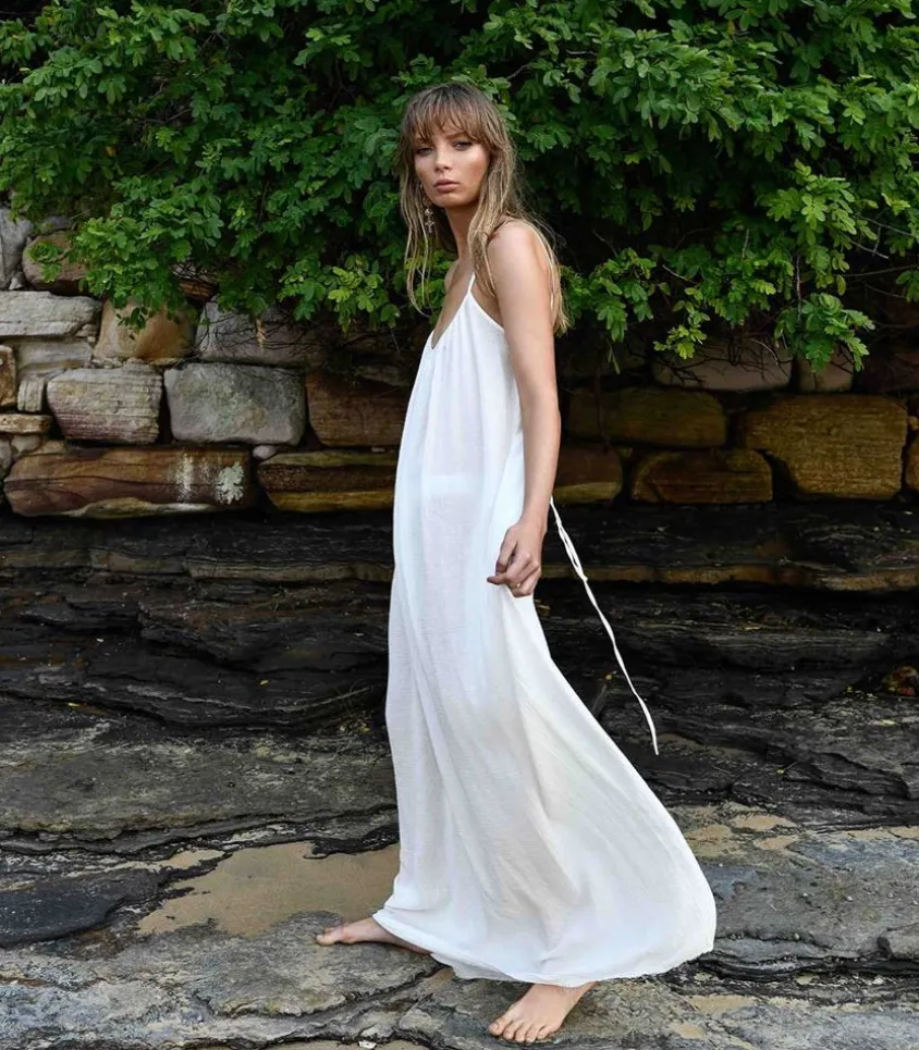 Robe Plissee Palm Beach Blanche