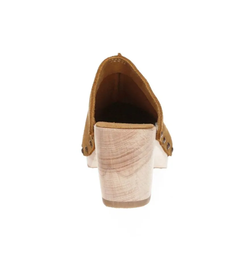 Sabots Coline Cuir Velours Tan