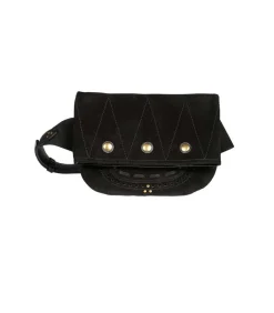 Sac Banane Jerry Cuir Velours Noir