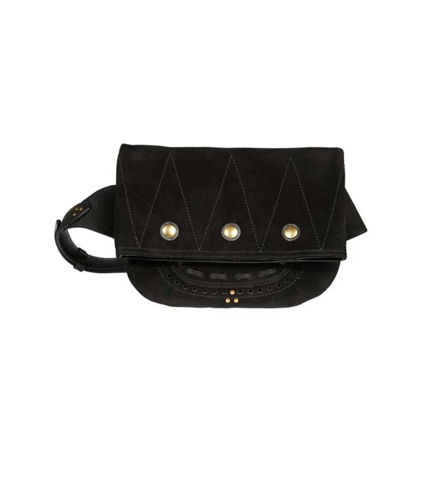 Sac Banane Jerry Cuir Velours Noir