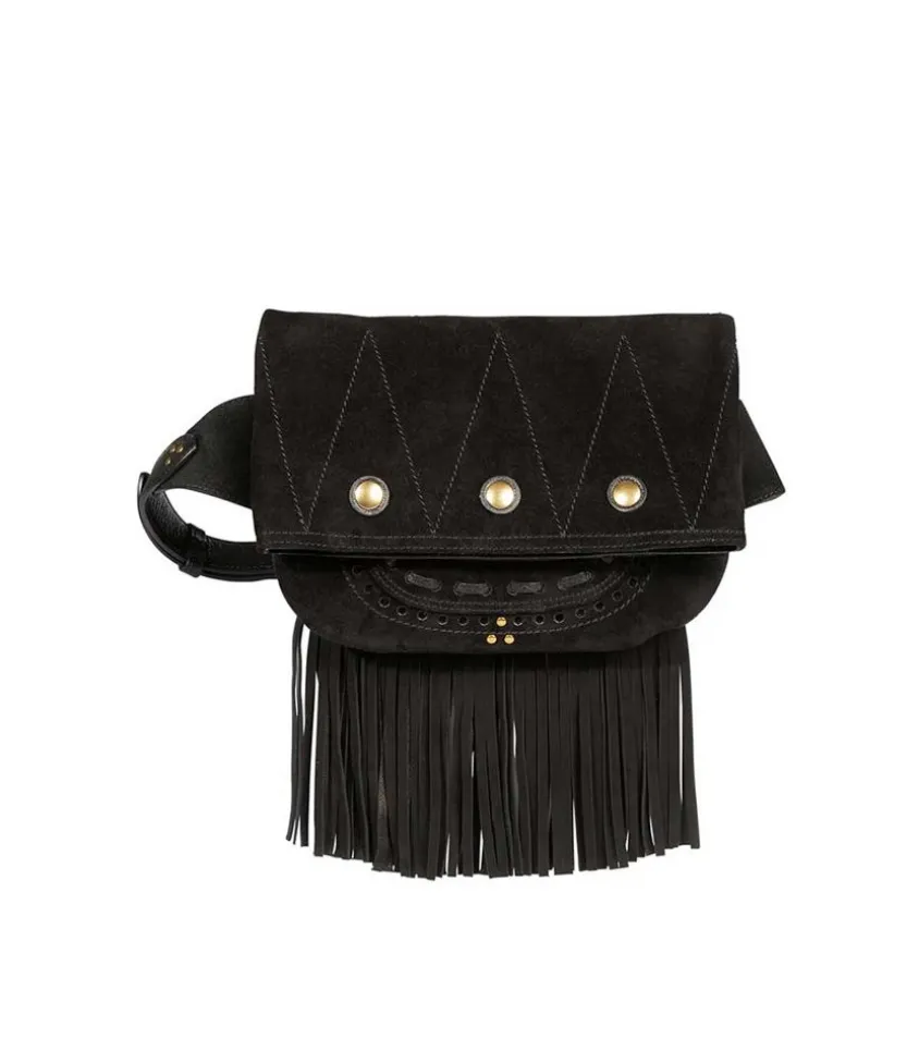 Sac Banane Jerry Cuir Velours Noir
