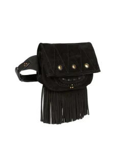 Sac Banane Jerry Cuir Velours Noir