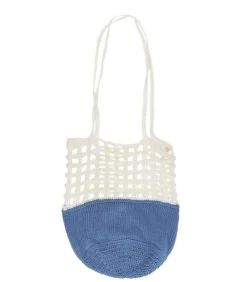 Sac Capitaine Crochet Ecru Et Bleu Denim