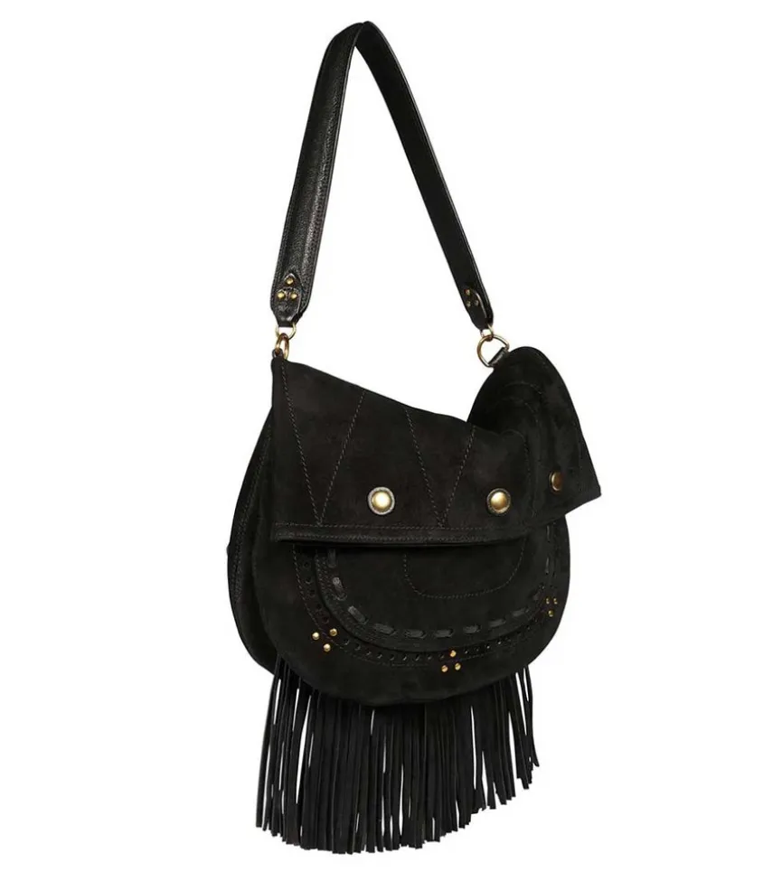 Sac Jerry M Cuir Velours Noir