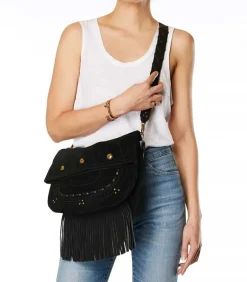 Sac Jerry M Cuir Velours Noir