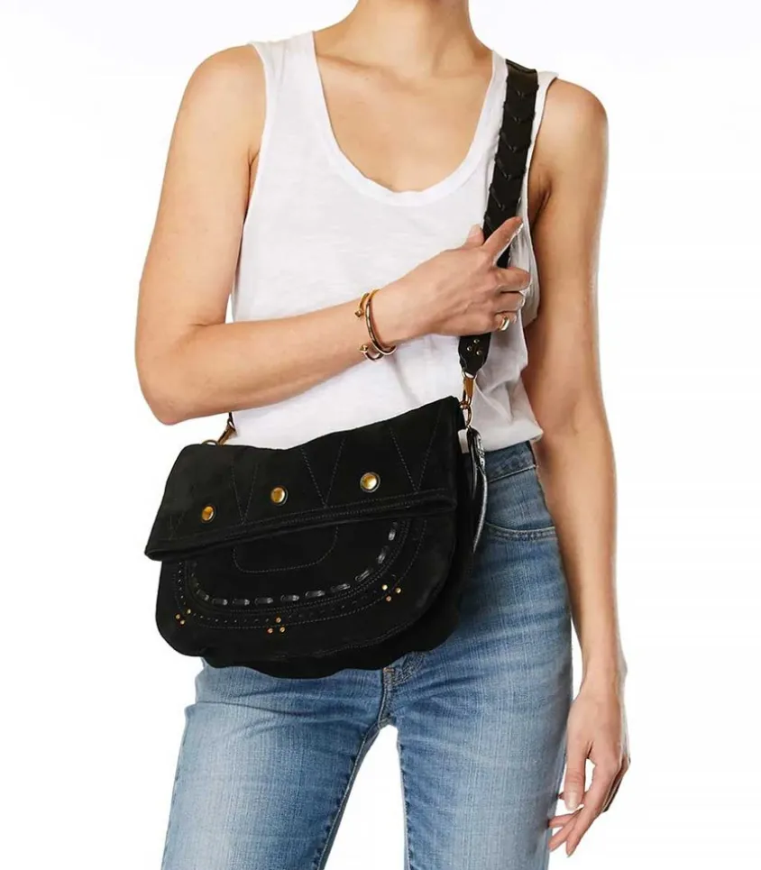 Sac Jerry M Cuir Velours Noir