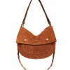 Sac Jerry M Cuir Velours Tabac