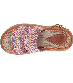 Sandales A Plateforme Brides Tressees Orange