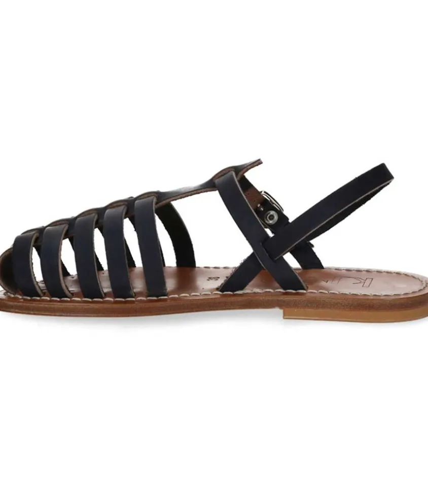 Sandales Adrien Cuir Lisse Marine