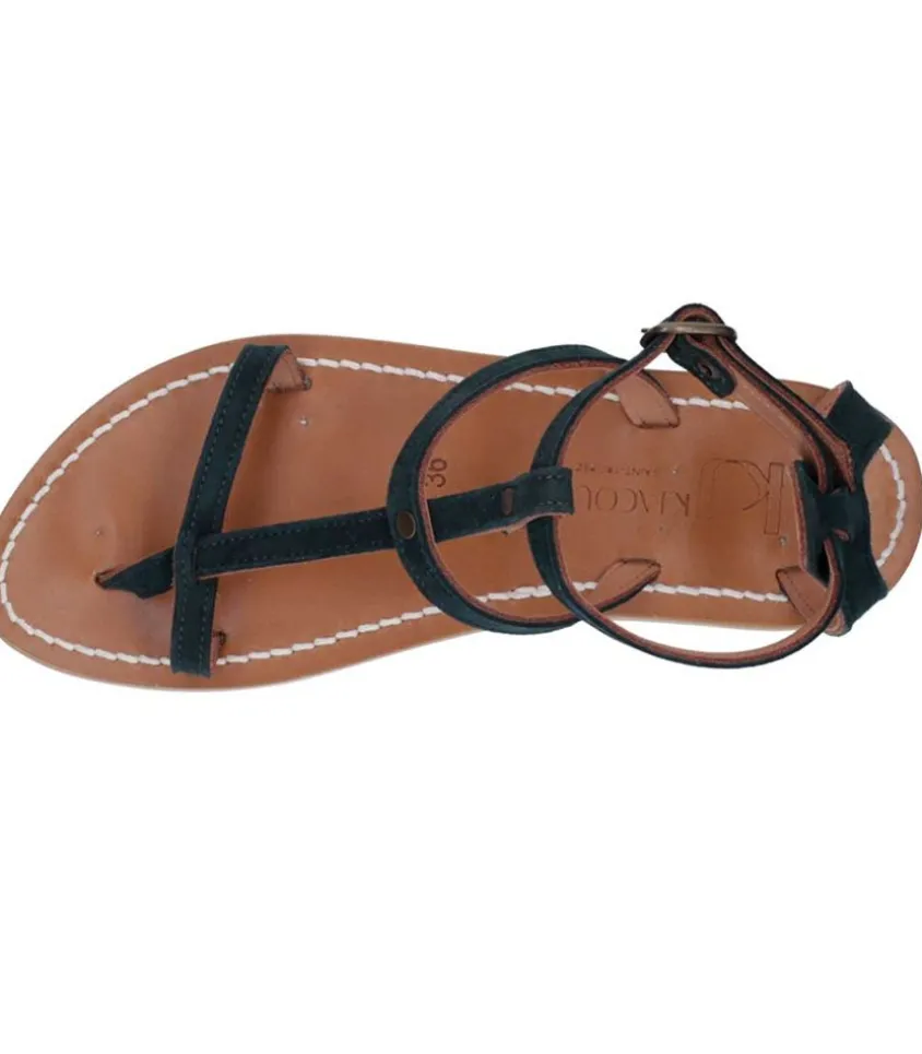 Sandales Antioche Cuir Velours Grama