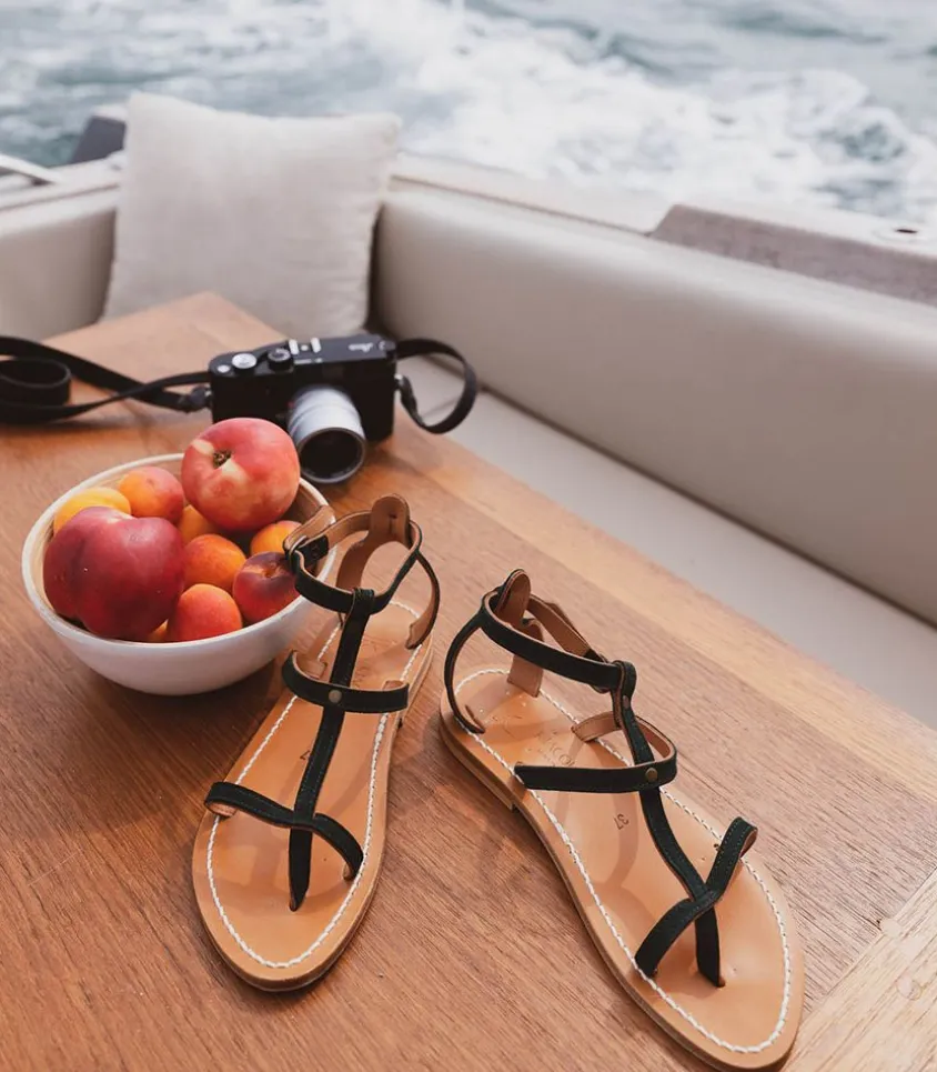 Sandales Antioche Cuir Velours Grama