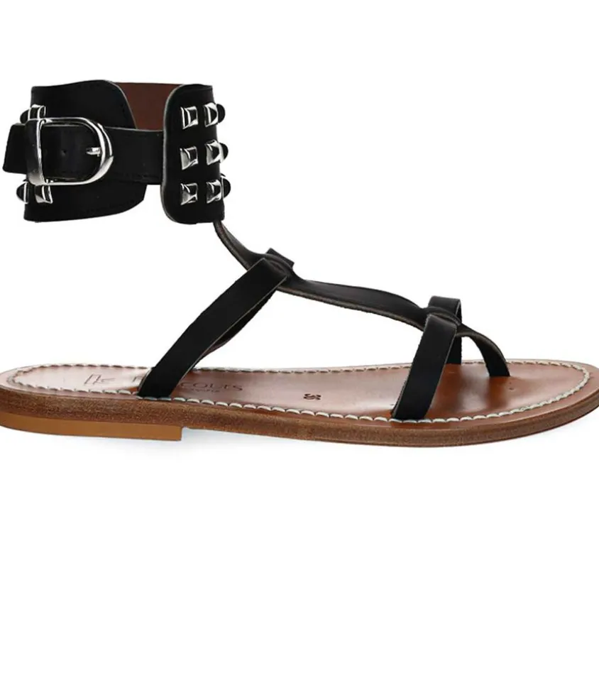 Sandales Forban Cuir Lisse Noir