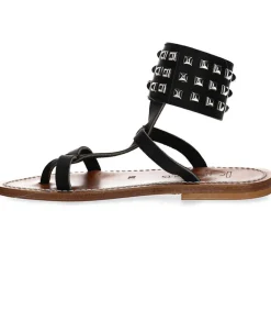 Sandales Forban Cuir Lisse Noir