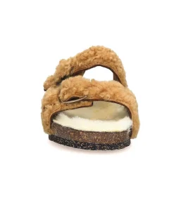 Sandales Shearling Camel/Champagne