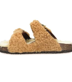 Sandales Shearling Camel/Champagne