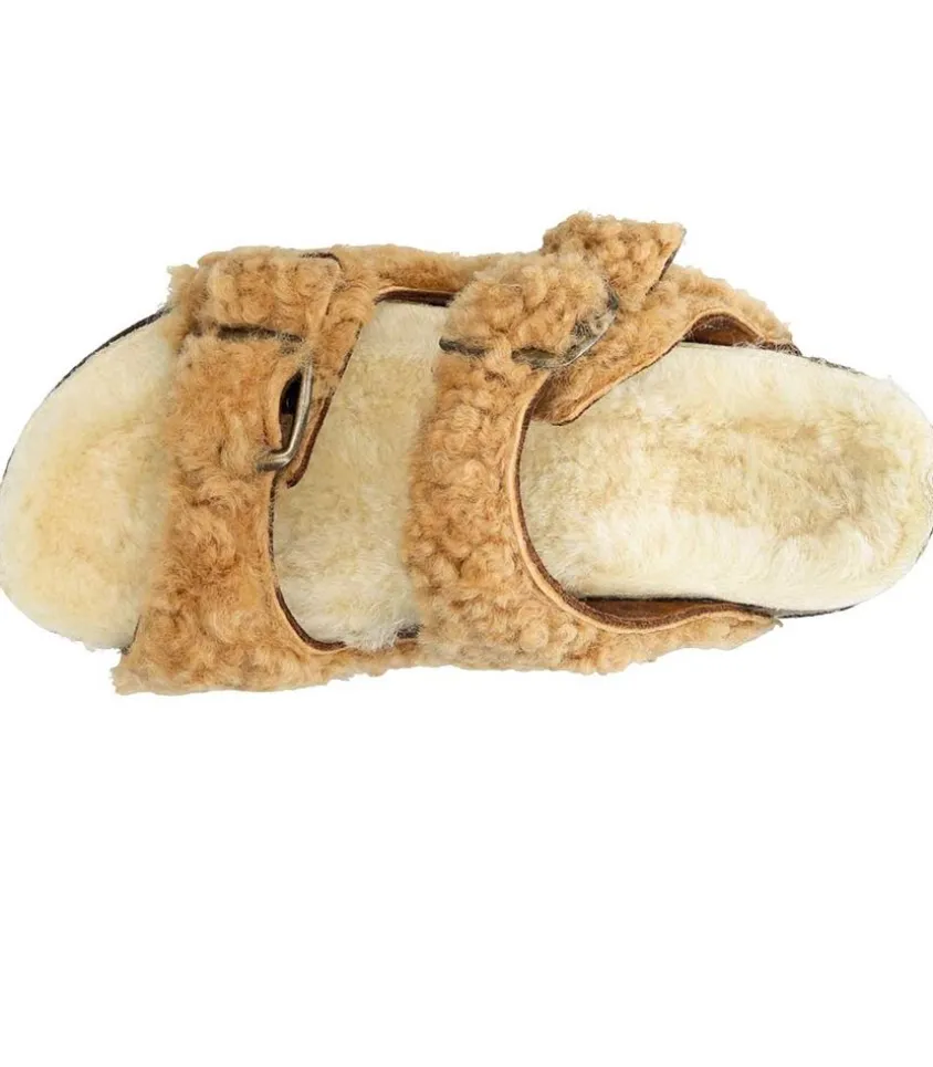 Sandales Shearling Camel/Champagne