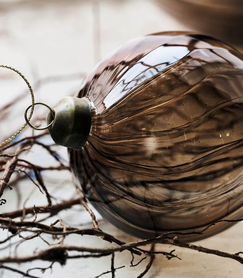 Set De 4 Boules De Noël Fluted Et Ambre