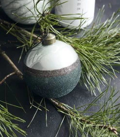 Set De 6 Boules De Noël Stripe Vert