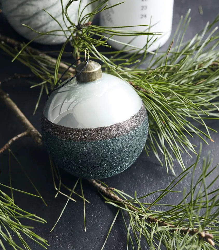 Set De 6 Boules De Noël Stripe Vert