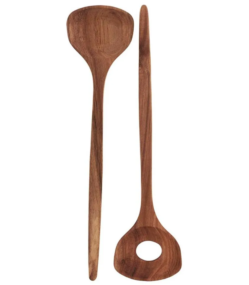 Set De 2 Couverts A Salade En Bois D'Acacia