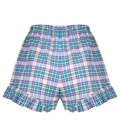 Short A Carreaux Rod Western Bleu