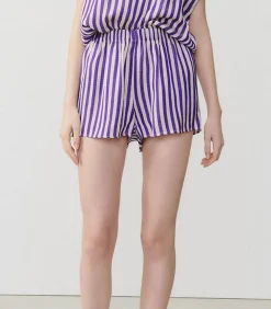 Short Shaning Rayures Violettes