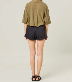 Short Trench Coat Noir