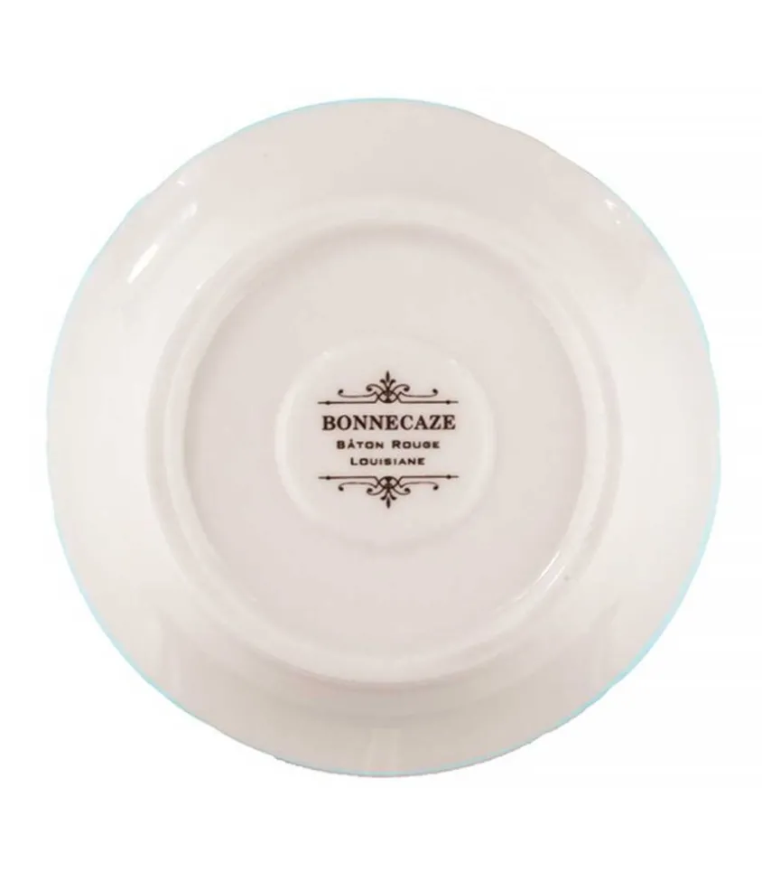 Soucoupe 1F75 En Porcelaine Bleu Clair / Or