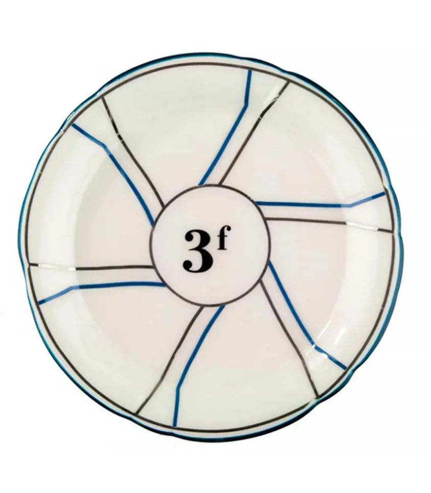 Soucoupe 3F En Porcelaine A Lignes