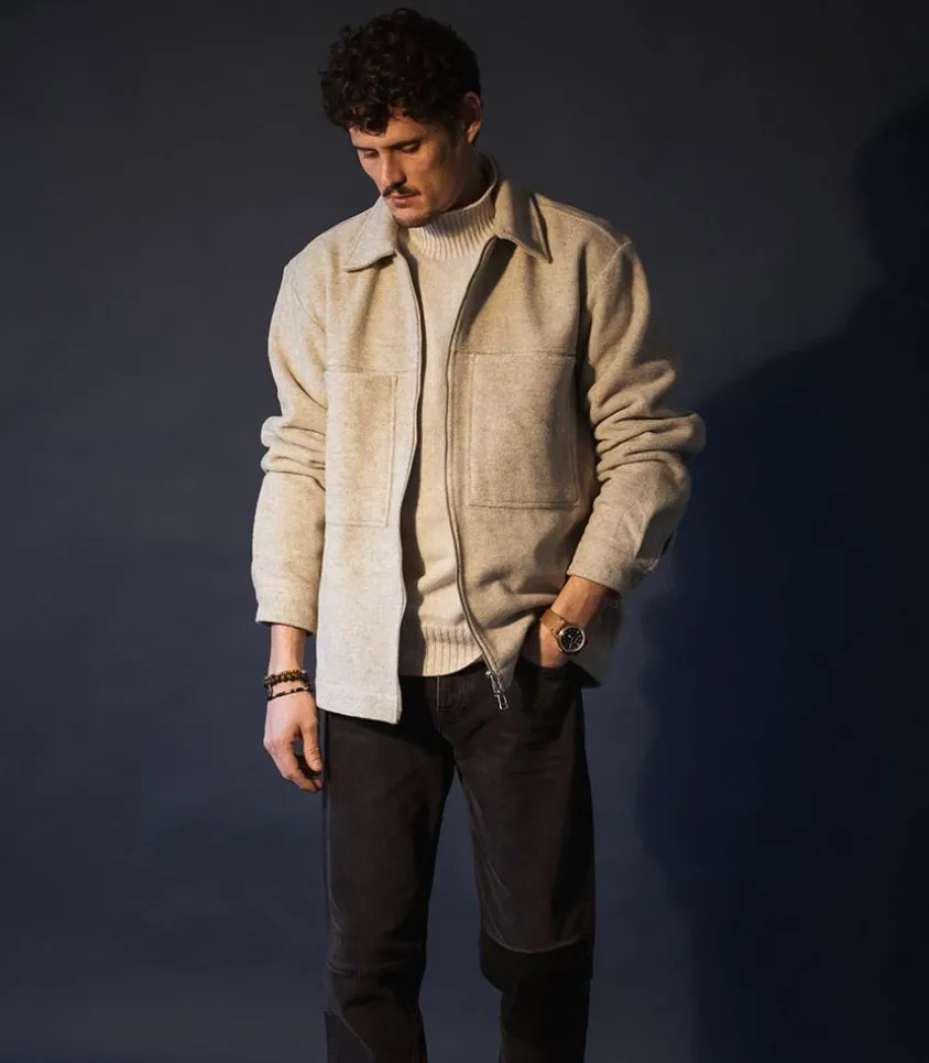 Surchemise Homme Zippee Isak Zip Ciment