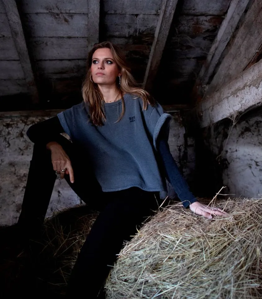 Sweat-Shirt Crop "Boy Jane De" Brode Carbone Vintage