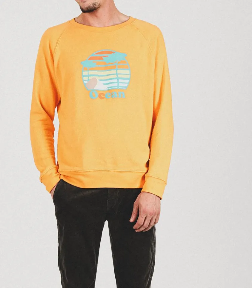 Sweat-Shirt En Coton Biologique Ocean Orange