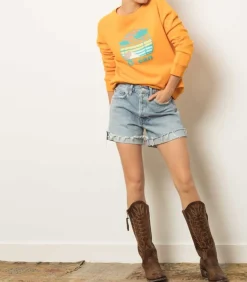 Sweat-Shirt En Coton Biologique Ocean Orange