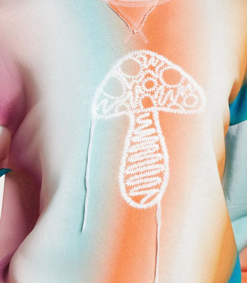 Sweat-Shirt Ombre Stripe Mushroom