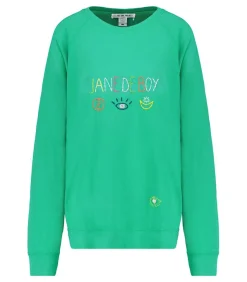 Sweat-Shirt Vintage Brode Jane De Boy Vert