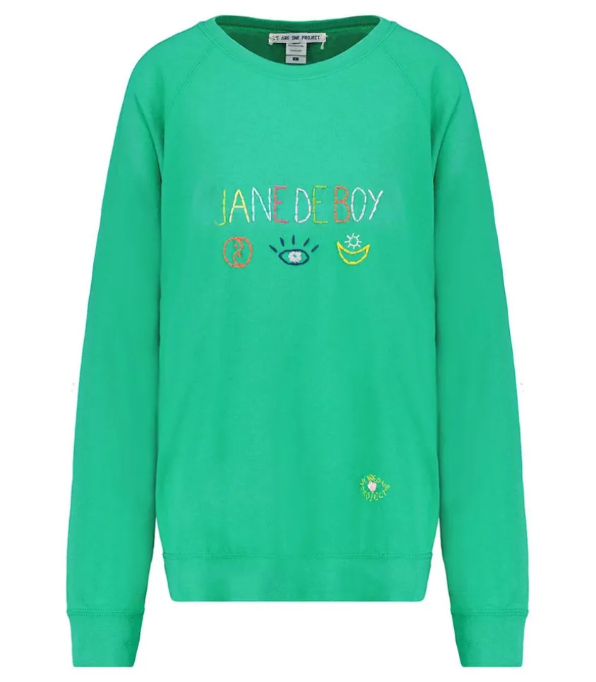 Sweat-Shirt Vintage Brode Jane De Boy Vert