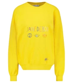 Sweat-Shirt Vintage Brode Jane De Boy Jaune